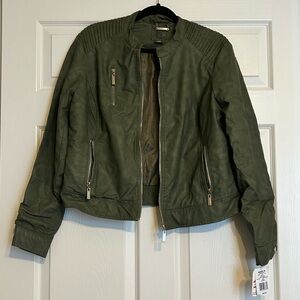 Army Green Leather Jacket